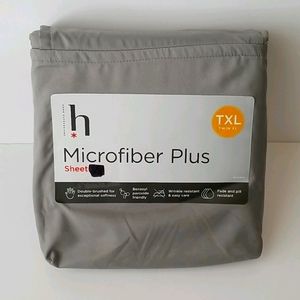 Twin XL Flat Sheet Microfiber 66 in X 102 in Gray
